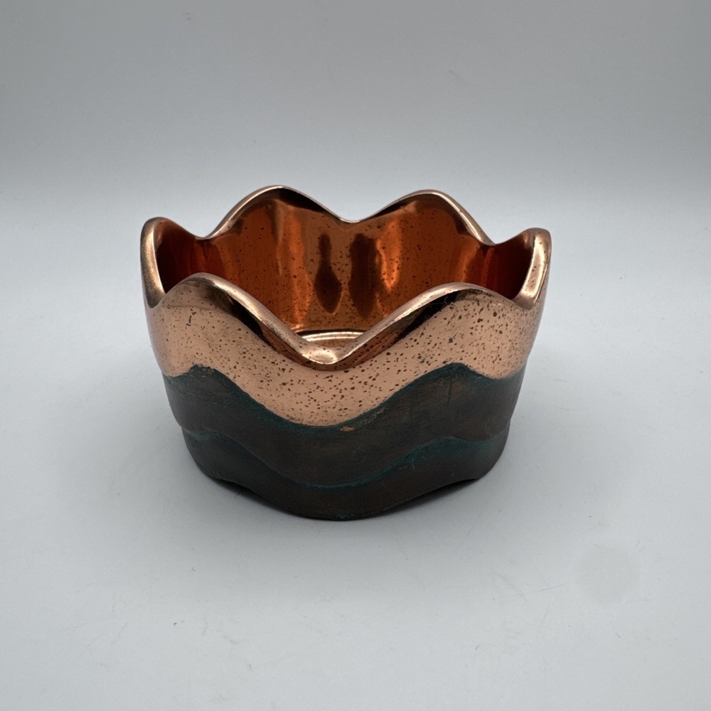 Nambe Wine Bottle Coaster Holder Copper‎ Canyon Retired Design Verdigris Patina